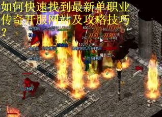 如何快速找到最新单职业传奇开服网站及攻略技巧？